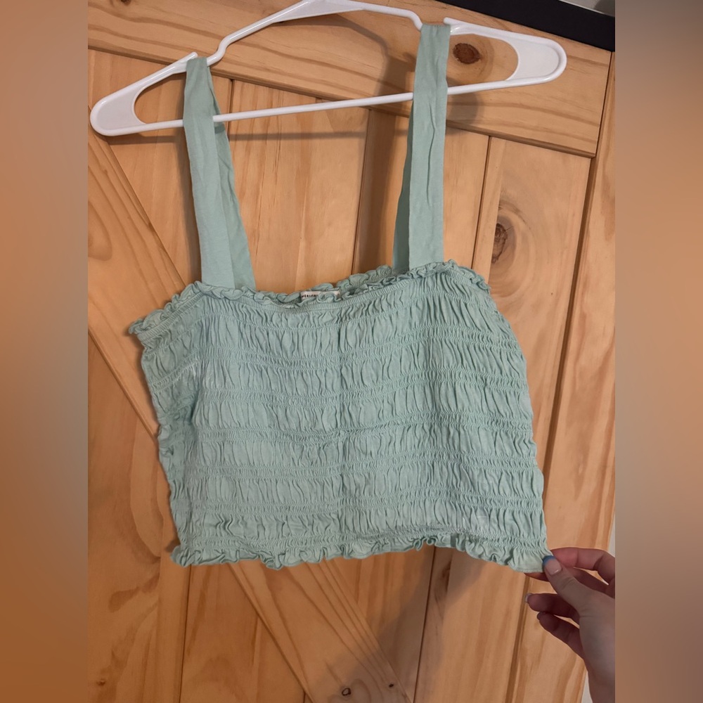 Mint green cropped tank top